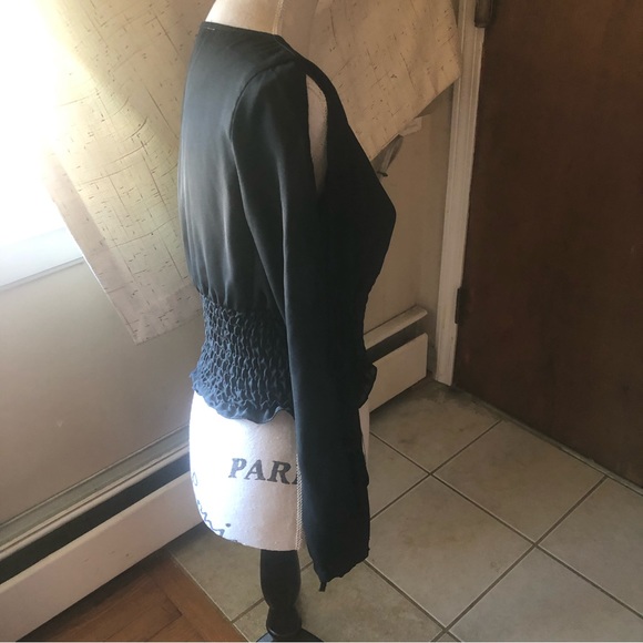 HALLOWEEN RAGE CLOTHING Women's Sexy Black Cold Shoulder LS Blouse Shirt Sz M - Picture 5 of 10